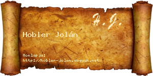 Hobler Jolán névjegykártya