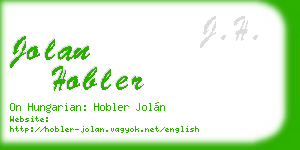 jolan hobler business card